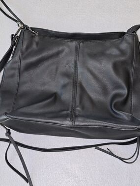 Realer Everyday Black Faux Leather Shoulder Bag Or Crossbody Hobo Style
